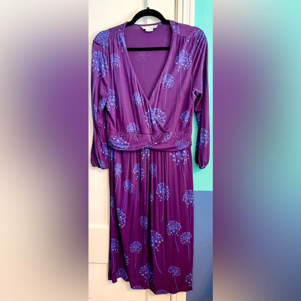 Boden Dandelion Print Faux Wrap Dress